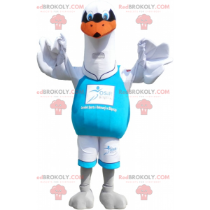 Mascot grote witte meeuw. Vogel kostuum - Redbrokoly.com